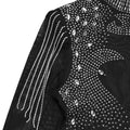 Sexy Rhinestone Patchwork Bodycon Jumpsuits Women Mesh See Through Long Sleeves Rompers Female Party Clubwear Overalls