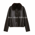 2026 Winter New Windproof Shearling Jacket Women Brand Fashion Reversible Faux Mink Fur Coat Girls Short Warm Overcoat