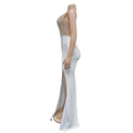 Luxury Woman Evening Party Dress Celebrities Outfits Gown Elegant Mesh Patchwork Rhinestone Birthday Dresses Clubwear