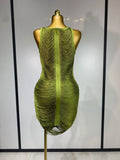 Women Sexy O Neck Sleeveless Gradient Tassel Mini Bodycon Bandage Dress Celebrity Elegant Evening Club Party Cocktail Dress