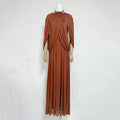 Chic Draped Maxi Dress Women Elegant Flutter Sleeve Turtleneck Patchwork Long Dresses 2026 Lady New Evening Party Gowns