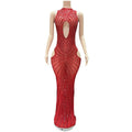2026 Classic Red White Temperament Dress Birthday Party Light Luxury Model Catwalk Performance Dress Robe Femme Chic Et Élégante