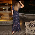 Floral Puff Sleeves Maxi Dresses Women's Slim Waist-cinching Hip-wrap V-neck Dress 2026 New Ladies Summer Vacation Outwear