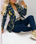 Elegant INS Paisley Butterfly Blazer Suit and Pants Two 2 Piece Set  Women 2022 Autumn Winter Street Outfit Tracksuit