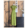 Olive Girl Green Flowing Sleeve Qipao for Ren Faire 2026 Garden Wedding Fairycore Photoshoot Everyday Wear S-XXL XS-3XL Plus Size Flowing Sleeve Romantic Garden Party Editorial Not Costume Qipao Cheongsam Chinese Dress Chinese Heritage Fashion Women