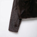 Women's Brown Faux Fur Cropped Jacket Fashion Stand Collar Single Breasted Pocket Casual Coat Lady 2026 Spring Chic Outerwear