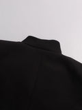 Tunic Pleated Hem Mini Dresses for Women Notched Collar Long Sleeve Spliced Button Temperament Blazer Dress Female