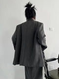Temperament Two Piece Sets For Women Notched Collar Long Sleeve Spliced Button Blazer Straight Skirts Female New