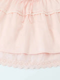 Casual Two Piece Set for Women Lapel Short Sleeve Slim Top Mid Waist Spliced Bow Short Skirts Sweet Outfit Female