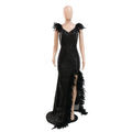Women Sexy Dresses for Club Night Sequin Bodycon Party Club Night Out Dress Feather Backless Evening Formal Maxi Dress