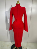 Women Celebrity Evening Party Club Prom Luxury Birthday Dresses Elegant Pearl Beaded Sexy Long Sleeve Bodycon Long Bandage Dres
