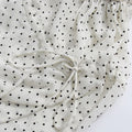 Polka Dot See Through Blouse for Women Deep V Neck Long Sleeves Irregular Design Loose Shirt Female Fashion Clothes