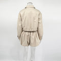Women's 2 Piece Fashion Lapel Zip Jacket Pleated Shorts Suit Vintage Streetwear New Party  Autumn Female Short Sets