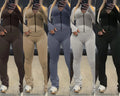 Fitness Women's Set Full Sleeve Jacket and Jogger Pants Suit  Autumn winter Active Two 2Piece Sets Outfits Tracksuit