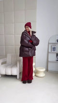 Solid Color Hooded Mid Length Zipper Jacket Fashion Women's Drawstring Waistband Pocket Coat Winter Street Daily Outwear 2026