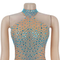 Festival Sexy Halter See Through Backless Bodycon Party Dress Sexy Mesh See Through Sparkling Rhinestone Mermaid Long Dress