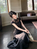 Olive Girl Red Embroidered Qipao for Ren Faire 2026 Garden Wedding Fairycore Photoshoot Everyday Wear S-XXL XS-3XL Plus Size Hand Embroidered Dramatic Silhouette Romantic Garden Party Editorial Not Costume Chinese Heritage Fashion Women