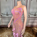 Tie Sleeveless Floral Backless Evening Gown Luxurious Mermaid Dress