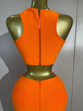Elegant Celebrity Evening Club Party Prom Luxury Birthday Dress Women Sexy Top Short Tassel Skirt Orange Bandage Two Pices Set