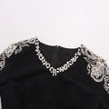Elegant Slim Fit Long Sleeved Jumpsuit 2026 New Heavy Industry Bead Diamond High Waist Solid Color Long Jumpsuit