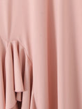 Vacation Pink Backless Mini Dress Female Plunge Neck Sleeveless Slimming Asymmetrical Hem for Urban Street Style