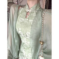 Olive Girl Romantic Qipao for Garden Wedding 2026 Fairycore Photoshoot Everyday Wear S-XL XS-3XL Plus Size Romantic Garden Party Editorial Not Costume Qipao Cheongsam Chinese Dress Chinese Heritage Fashion Women