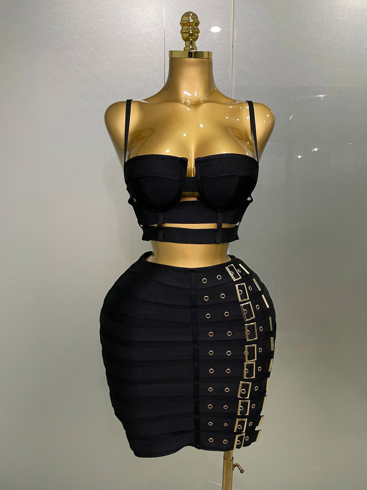 Women Sexy Bandage Tops Fashion Pencil Skirts Set Nightclub Party Celebrate Women's Set