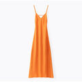 Solid Backless Stain Maxi Dress Women's Casual Spaghetti Strap V-neck High Waist Dresses 2026 Lady Summer Vacation Party Gowns