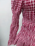 Solid Spliced Folds Slimming Blouses for Women O Neck Long Sleeve Temperament Minimalist Shirts Female New