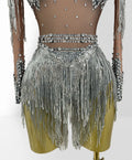 Luxury Hot Diamond Shiny Sequined Tassel Jumpsuit Fashion Party Stage Performance Dress Birthday Outfits Vestidos Fiesta De Lujo