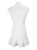 Luxury Ruffled Dress Women's Elegant Pleated Patchwork Slim Vintage Dress Summer New Chic Women's Party Evening Dress