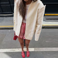 Solid Color Women's Two Piece Set Deconstructed Shoulder Design Coat Irregular Skirt Stylish Two Piece Set Fashionable Wear 2026