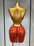 New Arrival Women Sexy Backless Hollow Out Diamond Evening Prom Gown Birthday Luxury Celebrate Stage Nightclub Outfit