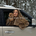 Iconic Girls Chic Street Fashion Brown Gradient Fur Coat Women Winter 2026 Vintage Faux Fox Fur Jacket Short Streetwear