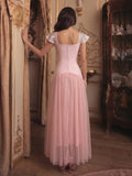 Solid Fashion Diamond Flying sleeve Bandage Long Dresses for Women Pink Sleeveless Patchwork Tunic Dress Female Autumn