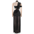 2026 Summer Bra Top and Long Skirt Two Piece Matching Ruched Party Dress for Women Sexy Mesh Sheer Club Birthday Dresses