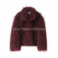 Iconic Blogger Fashion Faux Mongolia Sheep Fur Coat Women 2026 Winter Fluffy Warm Fur Jacket Chic Street Girl Outerwear