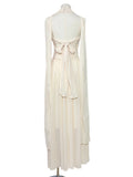 Elegant Women's Chiffon Slim Long Dress Halter Backless Sleeveless Maxi Dresses Summer Lady Long Ribbon Party Gowns