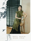 Olive Girl Romantic Qipao for Garden Wedding 2026 Fairycore Photoshoot Everyday Wear S-XXL XS-3XL Plus Size Romantic Garden Party Editorial Not Costume Qipao Cheongsam Chinese Dress Chinese Heritage Fashion Women