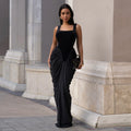 Women Velvet Stacked Ruched Sleeveless Bodycon Long Maxi Dresses 2026 Fall Party Trendy Birthday Evening Dress Vestidos
