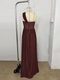 Sexy Prom Dresses for Women 2026 Off The Shoulder Solid Prom Gowns Long Draped Split Formal Party Dress