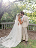 Strapless Lace White Wedding Dress Sleeveless Fitted Mermaid Wedding Gown Elegant Formal Bridal Evening Party Dress