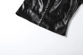 Hottie PU Crop Top Women Stand Collar Single Breasted Sexy Wild Stylish Solid Gothic Punk Skinny Midnight Streetwear