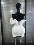 High Quality Women Sexy Strapless Mesh High Stretch Bodycon Mini Dress Elegant Evening Party Celebrate Birthday Cocktail Outfit