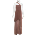Solid Slimming Side Split Dress for Women Strapless Skeeveless High Waist Sexy Dresses Female Fashion New