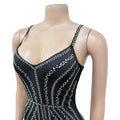 Sexy Maxi Rhinestone Sequin Dress Women Summer Straps Backless Party Vestido Female Wedding Gown Evening Night Dresses