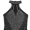 Shiny Luxury Diamonds Sleeveless Bodycon Long Jumpsuits Women Sheer Mesh Sexy Festival Party Evening Wedding Overalls
