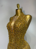 Women Sexy See Through Stretch Bodysuits Birthday Dancer Performance Wear Mesh Luxury Rhinestone Nightclub Hotwife Outfit