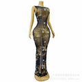 Glam Mesh Temperament Waist High Transparent Dress Adult Model Catwalk Trendy Cocktail Party Evening Dress Mini Vestido Glam Hot