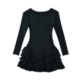 Solid Slimming Spliced Bows Dresses for Women Round Neck Long Sleeves Patchwork Ruffles Fold Dress Female Clothing